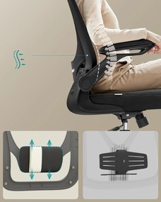 ergonomikus irodai szék, forgószék hálós háttámlával, fekete színben