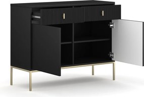 Komód fekete színben 2 ajtó/2 fiók. MAGGIORE