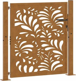 vidaXL kerti kapu 100x100 cm időjárásálló acél hullámmintás