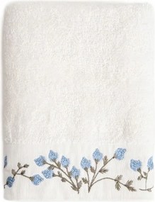 Tiana törölköző hímzett kék virágokkal 50x90 cm Homla