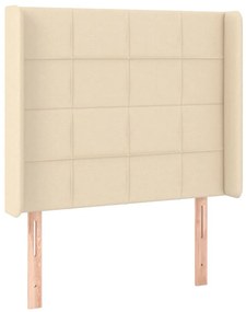 krémszínű szövet fejtámla szárnyakkal 83x16x118/128 cm