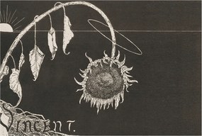 Fotótapéta Flizelin Fali szett Nosztalgikus napraforgó 104x70