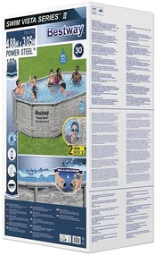 BESTWAY Power Steel Swim Vista fémvázas medence szett, 488 x 305 x 107 cm 56946