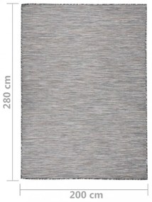 barna-kék lapos szövésű kültéri szőnyeg 200 x 280 cm