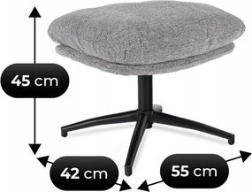 Forgó pihenőfotel lábtartóval szürke, FREMONT