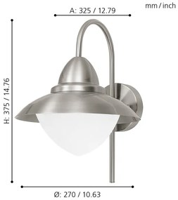 EGLO 83966 - LED Kültéri fali lámpa SIDNEY 1xE27/8,5W IP44