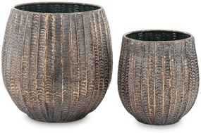 2 db-os borítókészlet, réz fém, fekete, 36x31x31, 28x23x23cm