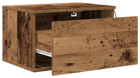 Éjjeli asztal LED világítással, régi fa 50x36x30 cm