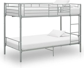 vidaXL szürke fém emeletes ágy 90 x 200 cm