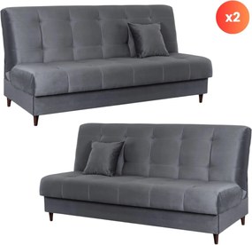 2 db-os szett, ágyazható kanapé szürke színben LIMA