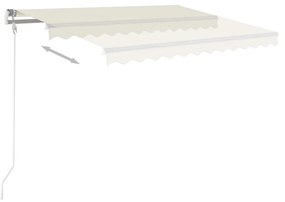 krémszínű automata napellenző póznákkal 4 x 3,5 m