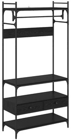 Ruhásszekrény fiókkal Musta tammi 89 x 39 x 184.5 cm Faanyag