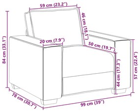 Fekete Műbőr Fotel - 59 cm