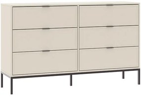 DECO komód bézs színben, 6 fiókkal, 150 cm