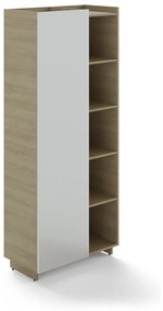 Trevix kombinált szekrény 90 x 46 x 213 cm, bal, homoki tölgy / fehér