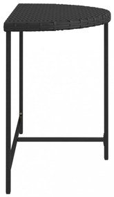 fekete polyrattan kerti asztal 100 x 50 x 75 cm