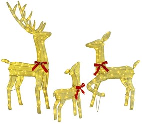 Rénszarvas család 3 pcs Meleg fehér 68 x 26 x 127 cm szövet