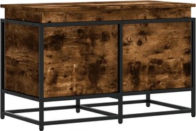 vidaXL füstös tölgy színű szerelt fa tárolóláda fedéllel 80x40x51,5 cm