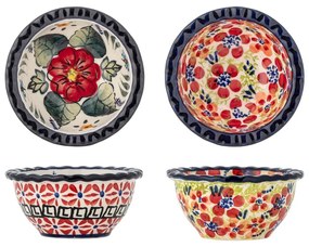 Piros kőedény szervírozó tálka szett 2 db-os 95 ml Florist – Bloomingville