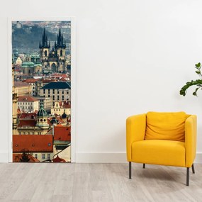 Fotótapéta ajtóra - Prágai panoráma (95x205cm)