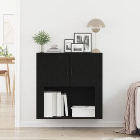 Falipolc Fekete tölgy 80x33x80 cm Szerelt fa