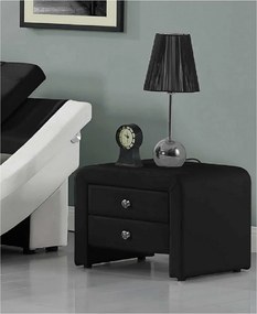 Éjjeliszekrény, ökobőr, fekete, WILSON