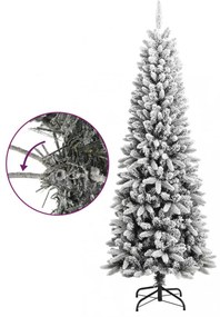 PVC és polietilén műkarácsonyfa pelyhes hóval 210 cm