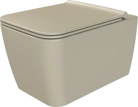 CeraStyle HERA fali WC - MATT BÉZS - BEÉPÍTETT bidé funkcióval - perem nélküli - 52 cm