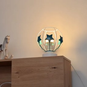 Gyerek asztali lámpa STARS 1xE27/15W/230V türkiz/fehér