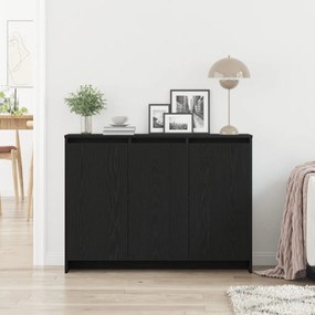 Fekete Tölgy Büfé 102x33x75 cm Műanyag Fa