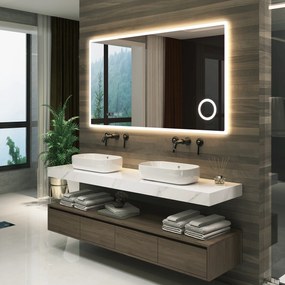 [pro.tec] LED fürdőszobai tükör Racale 100x70 cm fehér