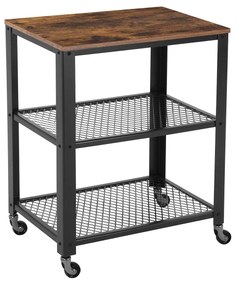 Gurulós sarokasztal TAYLOR 60x40 cm, rusztikus barna