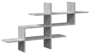 betonszürke szerelt fa fali polc 124,5 x 18 x 60,5 cm