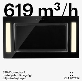 Klarstein Remy, páraelszívó, 90 cm, 620 m³/h, 230 W, 3 fokozat, távirányító
