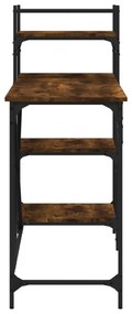 füstös tölgy színű számítógépasztal polcokkal 120x47x109 cm