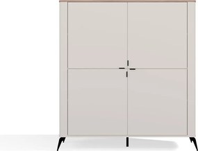 Aldabra CORDOBA 4S komód 125x43x135 cm, kasmír, fekete lábakkal