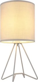 Globo 21734G Asztali lámpa, fém szürke, textil szürke, kábel PVC fehér, billenőkapcsoló a kábelen, ø: 160mm, M: 345mm, kábelhossz 1300mm, 1x E14 40W 230V izzó nélkül