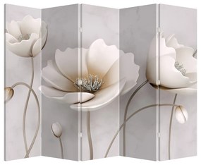 Paraván - Fehér virágok (210x170 cm)
