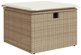 vidaXL bézs polyrattan kerti szék párnával 55 x 55 x 37 cm