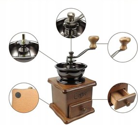 Kávédaráló hagyományos Fából Készült Kézi