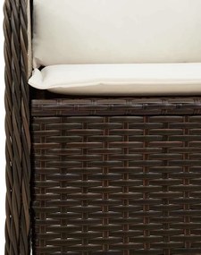 Kerti pad párnával 2 pcs Barna Poli rattan