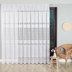 Jacquard függöny Adrianna 400x200cm egyenes virágmintás (kész) szegéllyel
