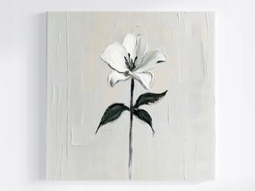 Vászonkép Canvas Olaj Impasto Természet Virág Fehér Liliom 80x80