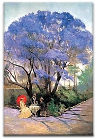 Jacaranda kerámiakép üvegkép, falikép