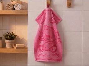 Gyerek törölköző BEBÉ mackó rózsaszín 30x50 cm