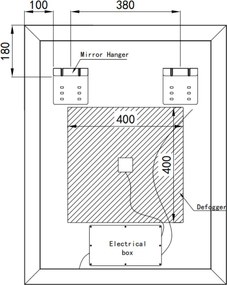 Álló fürdőszobai LED tükör 60x80cm | Páramentesítő - Óra - Fényerő és színhőmérséklet szabályozás | Welland Luxury-Line