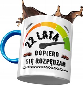 Kék Bögre Születésnapra 22 22. 22. Nyomtatott Fotóval