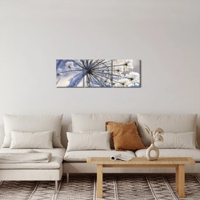 Kép - Fagyott virág (órával) (90x30 cm)