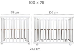 Fehér gurulós járóka 100x75 cm Style – Roba