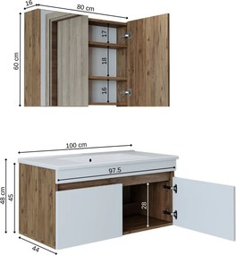 Mosdószekrény, 80 cm – TR283VLN1430